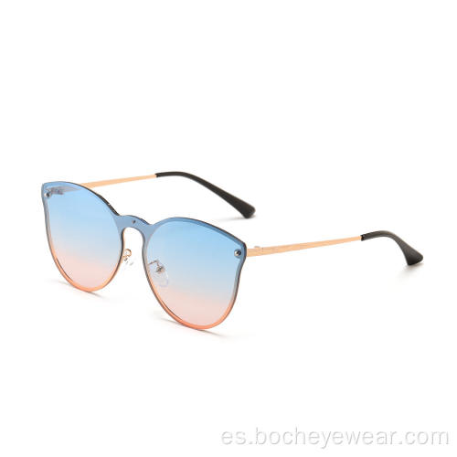 Venta al por mayor Moda mujer monturas de lentes de una pieza UV 400 sombras Gafas de sol Gafas de sol 2021